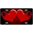 Hearts Over Roses In Red Novelty License Plate 12" x 6" (LP)