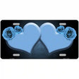 Hearts Over Roses In Light Blue Novelty License Plate 12" x 6" (LP)