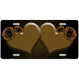 Hearts Over Roses In Brown Novelty License Plate 12" x 6" (LP)