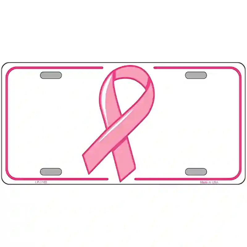 Breast Cancer Ribbon Novelty Metal License Plate 12" x 6" (LP)