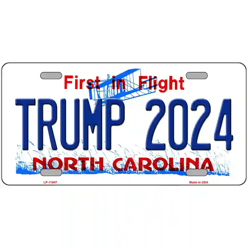 Trump 2024 North Carolina Novelty License Plate 12" x 6" Automotive (LP)
