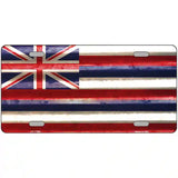 Hawaii Corrugated Flag Novelty License Plate 12" x 6" (LP)