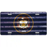 Utah Corrugated Flag Novelty License Plate 12" x 6" (LP)