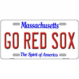 Go Red Sox Massachusetts Novelty Metal License Plate 12" x 6" (LP)