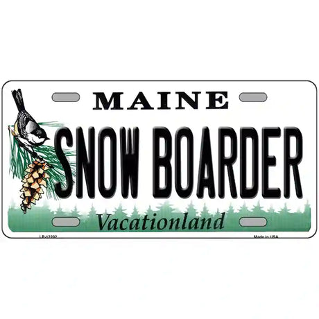 Snow Boarder Maine Novelty Metal License Plate 12" x 6" (LP)