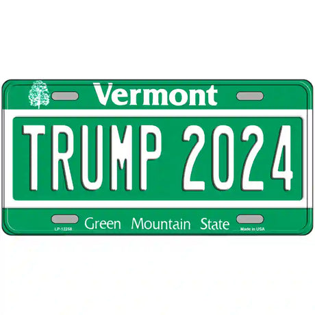 Trump 2024 Vermont Novelty Metal License Plate 12" x 6" (LP)