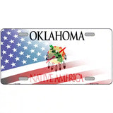 Oklahoma with American Flag Novelty Metal License Plate 12" x 6" (LP)