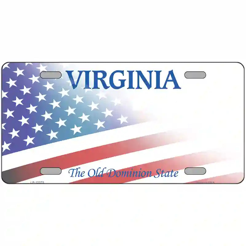 オールドサンルイSt Louisヴァージニア Virginia☆サラダプレート☆ Virginia with American Flag License Plate | Smart Blonde