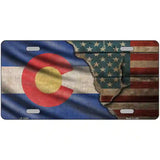 Colorado/American Flag Novelty Metal License Plate 12" x 6" (LP)