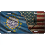 South Dakota/American Flag Novelty Metal License Plate 12" x 6" (LP)