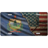 Vermont/American Flag Novelty Metal License Plate 12" x 6" (LP)