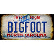 Bigfoot North Carolina Novelty Metal License Plate Tag 12" x 6" Automotive (LP)