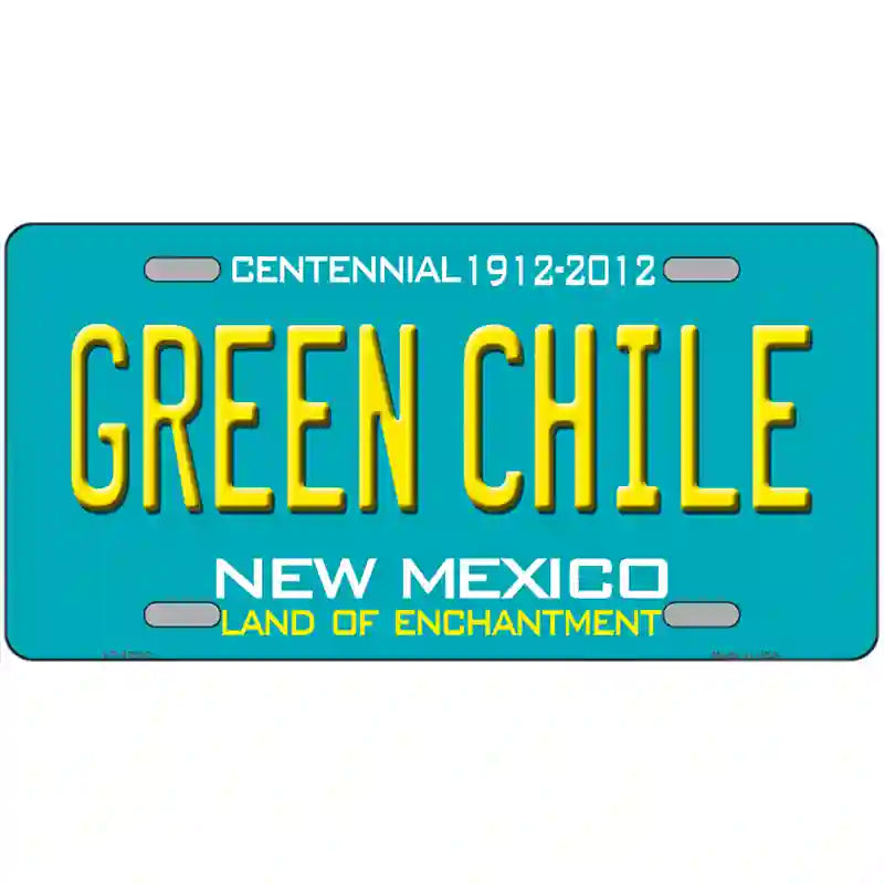 Green Chile New Mexico Green Novelty Metal License Plate 12" x 6" (LP)