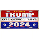 Re-Elect Trump 2024 Novelty Metal License Plate 12" x 6" (LP)