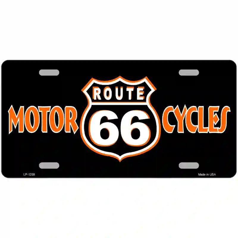 Route 66 Motorcycles Novelty Metal License Plate 12" x 6" (LP)