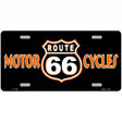 Route 66 Motorcycles Novelty Metal License Plate 12" x 6" (LP)