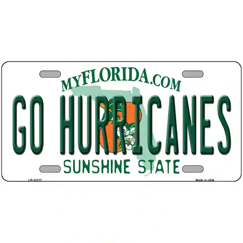 Go Hurricanes Novelty Metal License Plate 12" x 6" (LP)