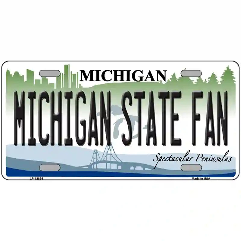 Michigan State Fan Novelty Metal License Plate 12" x 6" (LP)
