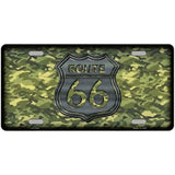 Route 66 Camouflage Novelty Metal License Plate 12" x 6" (LP)