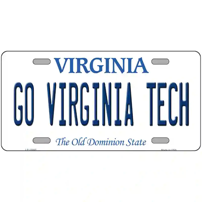 Go Virginia Tech Novelty Metal License Plate 12" x 6" (LP)