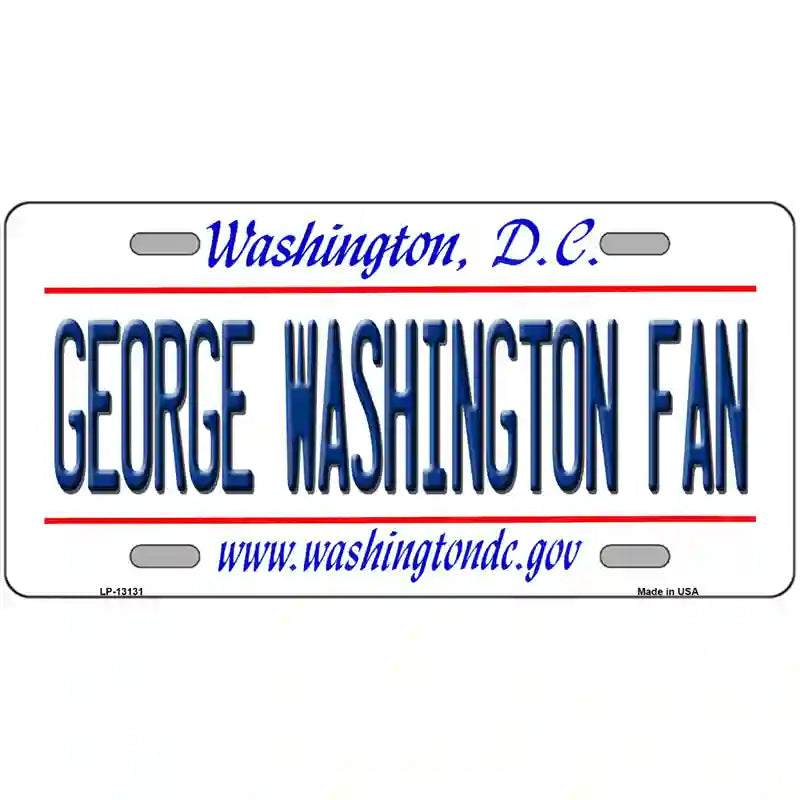 George Washington Fan Novelty Metal License Plate 12" x 6" (LP)