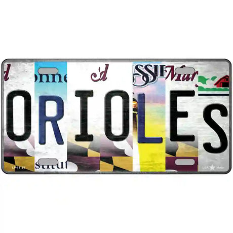 Orioles Strip Art Novelty Metal License Plate Tag 12" x 6" (LP)