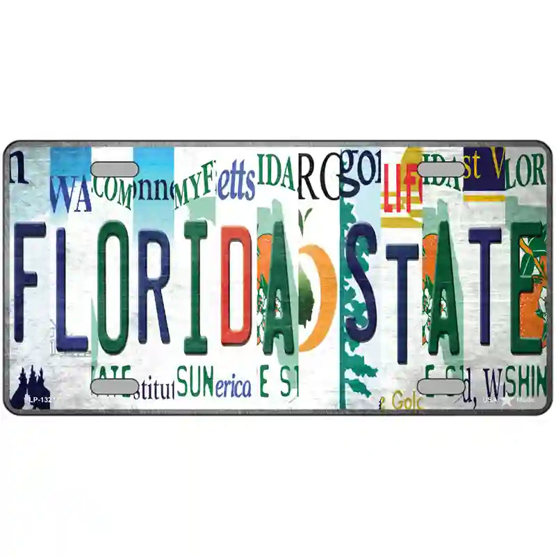 Florida State Strip Art Novelty Metal License Plate Tag 12" x 6" Automotive (LP)