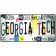 Georgia Tech Strip Art Novelty Metal License Plate Tag 12" x 6" Automotive (LP)
