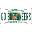 Go Buccaneers Novelty Metal License Plate Tag 12" x 6" (LP)
