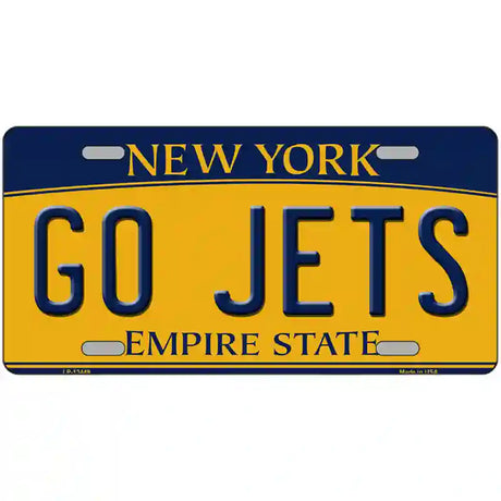 New York Go Jets Novelty Metal License Plate Tag 12" x 6" (LP)