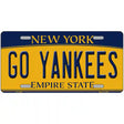 Go Yankees Novelty Metal License Plate Tag 12" x 6" (LP)