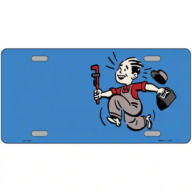 Plumber Offset Novelty Metal License Plate 12" x 6" (LP)