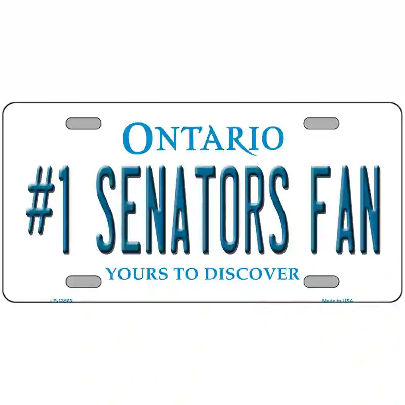 Number 1 Senators Fan Novelty Metal License Plate Tag 12" x 6" Automotive (LP)