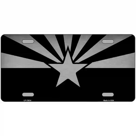 Arizona Flag Black  Novelty Metal License Plate Tag 12" x 6" (LP)
