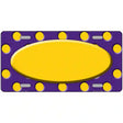 Yellow Purple Polka Dot Center Oval Metal Novelty License Plate 12" x 6" Automotive (LP)