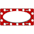 White Red Polka Dot Center Oval Metal Novelty License Plate 12" x 6" Automotive (LP)