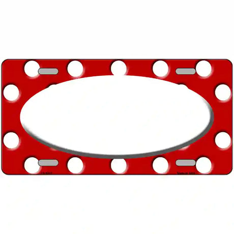 White Red Polka Dot Center Oval Metal Novelty License Plate 12" x 6" Automotive (LP)