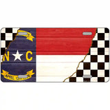 North Carolina Racing Flag Novelty Metal License Plate Tag 12" x 6" Automotive (LP)