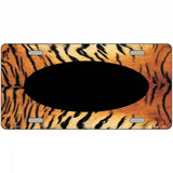 Tiger With Black Center Oval Metal Novelty License Plate 12" x 6" (LP)
