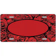 Red Roses With Red Center Oval Metal Novelty License Plate 12" x 6" (LP)