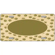Paw With Center Oval Metal Novelty License Plate 12" x 6" (LP)