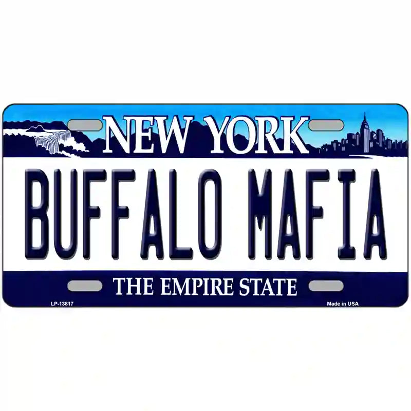 Buffalo Mafia New York Novelty Metal License Plate Tag 12" x 6" Automotive (LP)