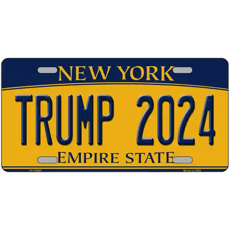 Trump 2024 New York Novelty Metal License Plate 12" x 6" Automotive (LP)