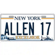 Allen 17 NY Excelsior Novelty Metal License Plate Tag 12" x 6" Automotive (LP)