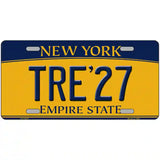 Tre 27 New York Yellow Novelty Metal License Plate Tag 12" x 6" Automotive (LP)