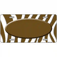 Brown White Zebra Center Oval Metal Novelty License Plate 12" x 6" Automotive (LP)