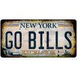 Go Bills New York White Novelty Metal License Plate Tag 12" x 6" Automotive (LP)