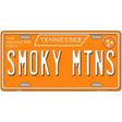 Smoky Mtns Tennessee Orange Novelty Metal License Plate Tag 12" x 6" Automotive (LP)