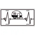Camping Heart Beat Novelty Metal License Plate Tag 12" x 6" (LP)
