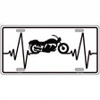 Motorcycle Heart Beat Novelty Metal License Plate Tag 12" x 6" Automotive (LP)